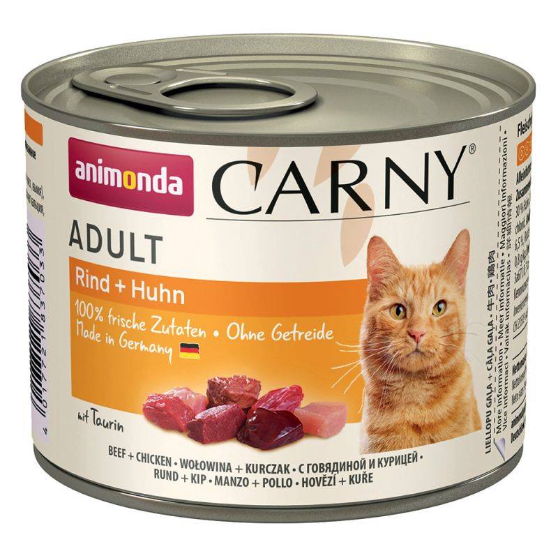 Animonda Carny Adult Rind + Huhn 200 g - mokra karma dla dorosłych kotów wołowina z kurczakiem 200g Dostawa GRATIS od 99 zł + super okazje