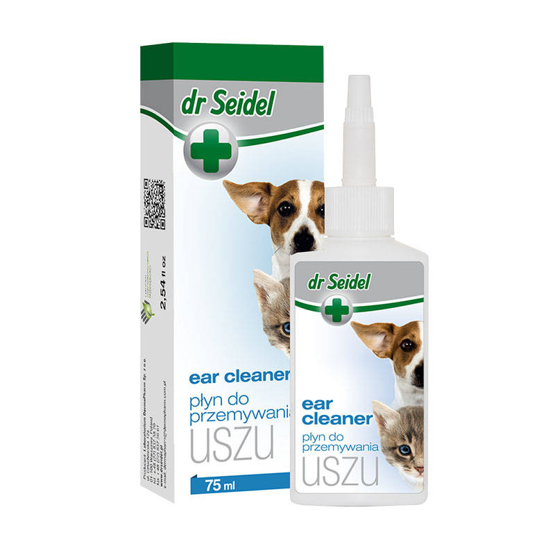 Dermapharm Dr Seidel płyn do przemywania uszu dla psów i kotów 75 ml Dostawa GRATIS od 99 zł + super okazje