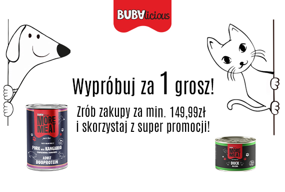 Buba karma dla psa lub kota w cenie 1 gr