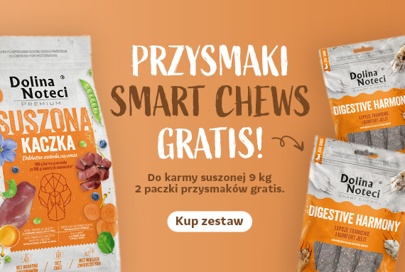 Dolina Noteci karma suszona dla psa z przysmakami Smart Chews gratis