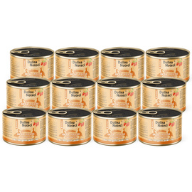 Mokra karma dla kota po sterylizacji kaczka z perliczką i jagodami goji Dolina Noteci Superfood Pasztet & Filet zestaw 12 x 185 g