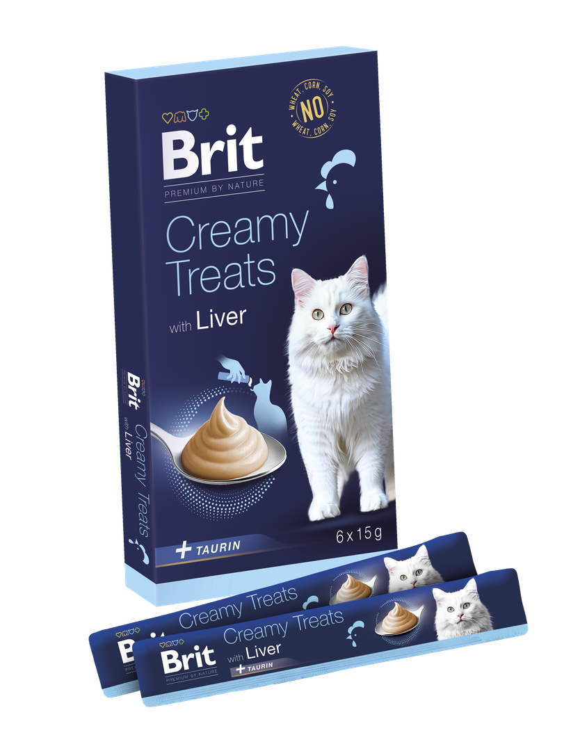 Brit Cat Creamy Treats Karma mokra przysmak dla kota z wątróbką drobiową 6 x 15 g
