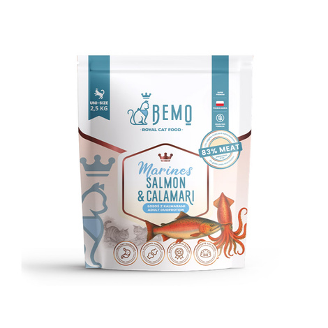 Bemo Cat Marines Salmon & Calamari – karma sucha dla kota z łososiem i kalmarami 2,5 kg