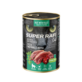 Karma mokra dla kotów sterylizowanych Super Rafi Cat z gęsią i wątróbką z indyka 400 g