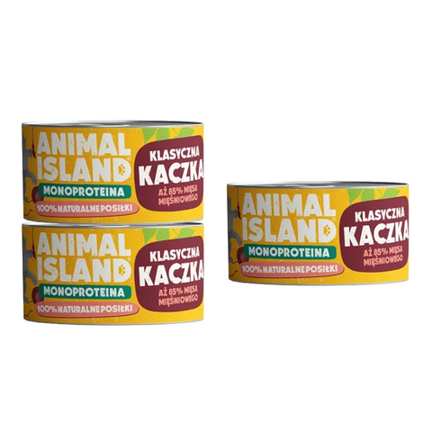 Animal Island Mokra karma dla kota monoproteina kaczka 100 g zestaw 2 + 1 gratis