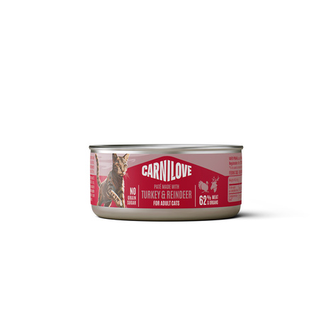 Carnilove Cat Can Karma mokra dla kotów Indyk i renifer 100 g