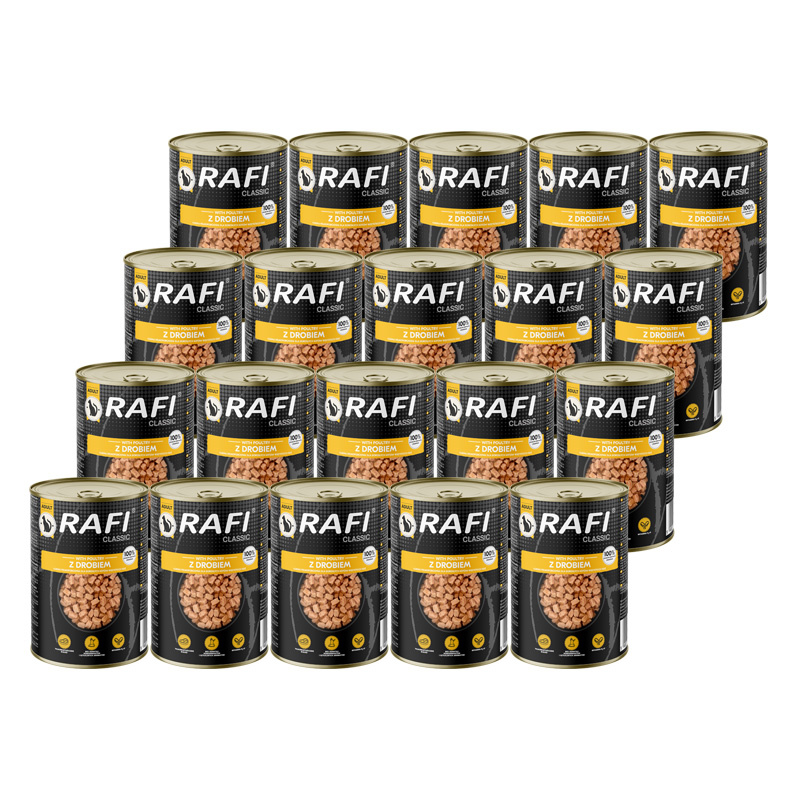 Rafi Classic Mokra karma dla kota kawałki z drobiem w sosie zestaw 20 x 415 g
