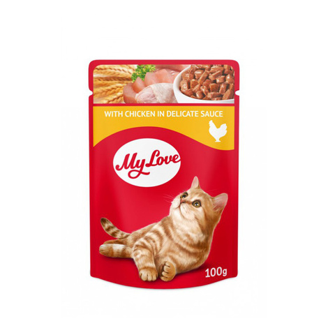 MY LOVE ADULT Mokra karma dla kota saszetka kurczak w sosie 100 g