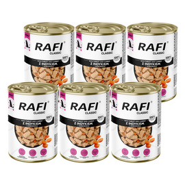 Mokra karma dla psa Rafi Classic z indykiem i marchewką zestaw 6 x 1240 g