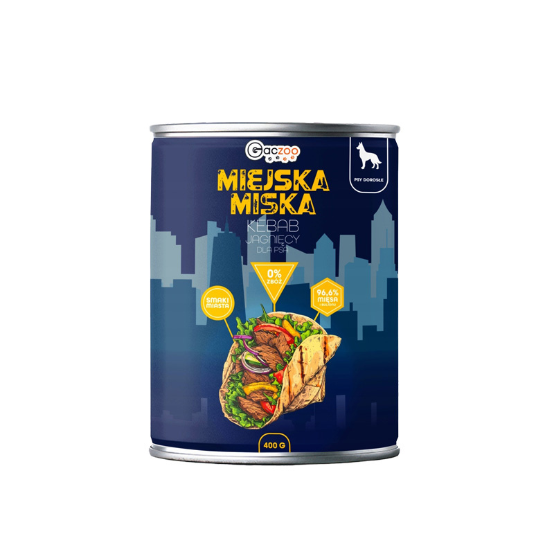 Gaczoo Miejska Miska karma mokra dla psa kebab jagnięcy 400 g