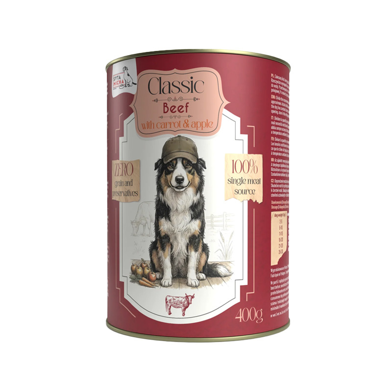Syta Micha Classic Mokra karma dla psa wołowina z marchewką 400 g