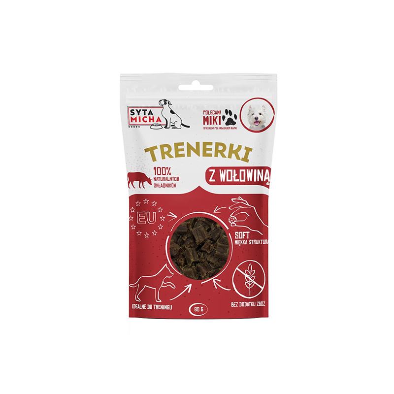 Syta Micha trenerki dla psa z wołowiną 80 g