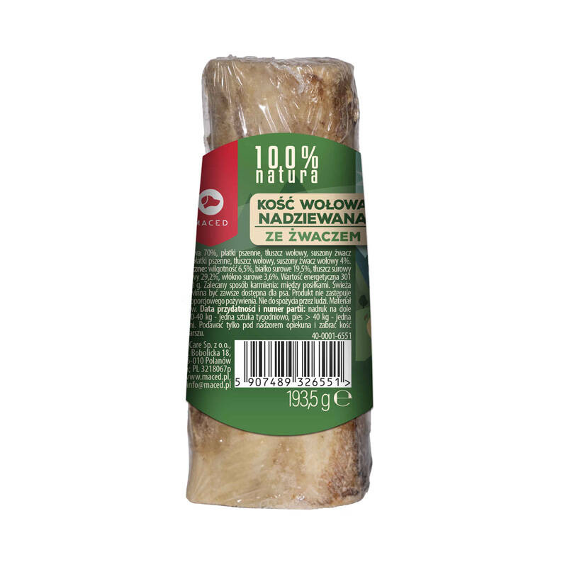 Maced 100% Natura Kość Nadziewana ze żwaczem przysmak dla psa 1 szt.