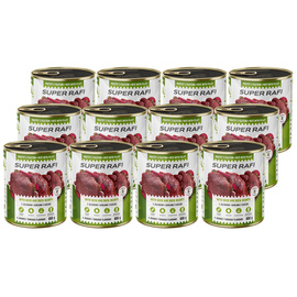 Super Rafi Mokra karma dla psa z jeleniem i sercami z kaczki zestaw 12 x 800 g