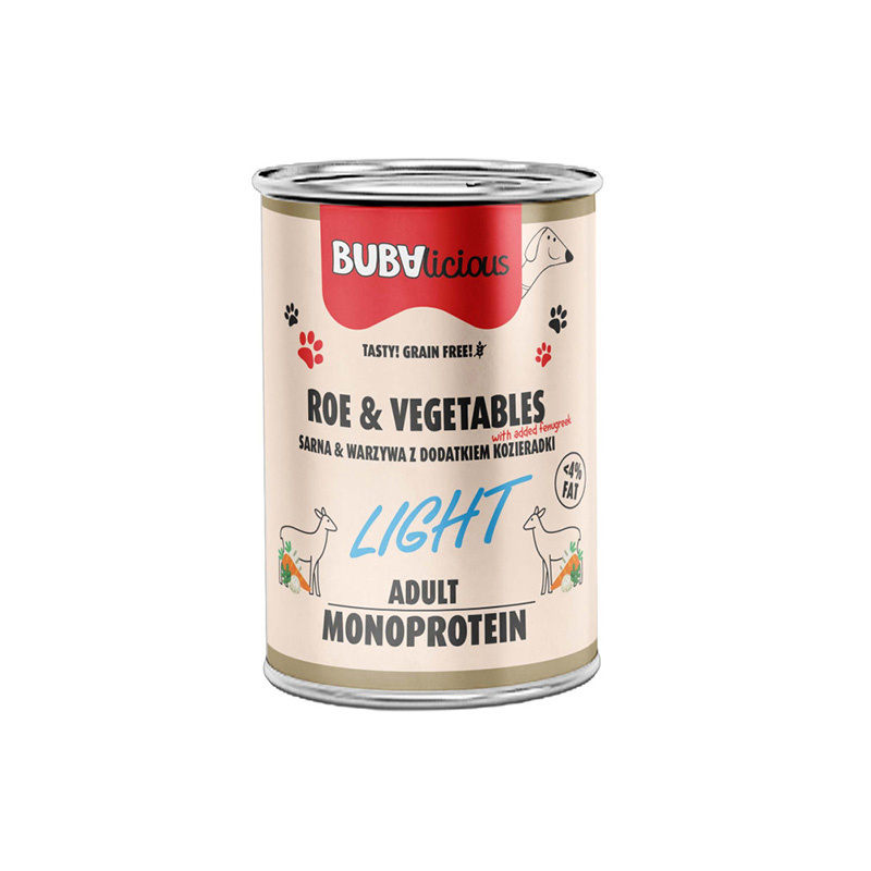 BUBAlicious mokra karma dla psa LIGHT sarna 400 g