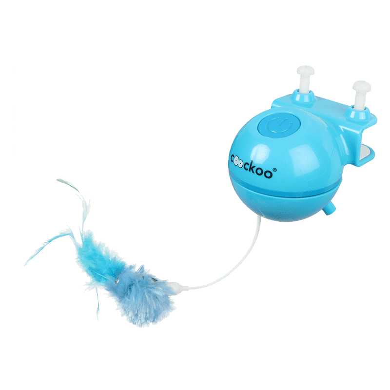 Coockoo Roxy Laser Toy Zabawka dla kota z ruchomym piórkiem niebieska