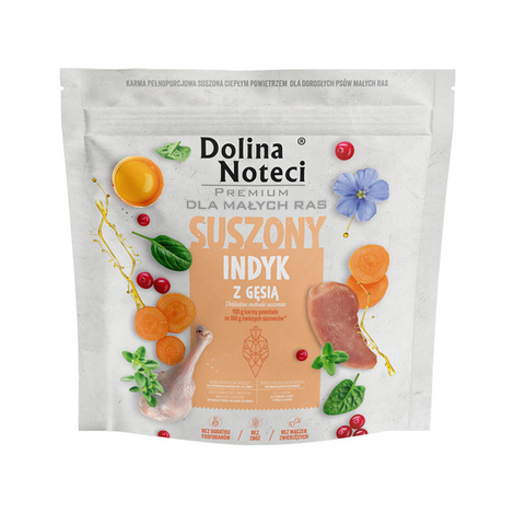 Karma suszona dla psa Dolina Noteci Premium dla dorosłych psów małych ras indyk z gęsią 1 kg