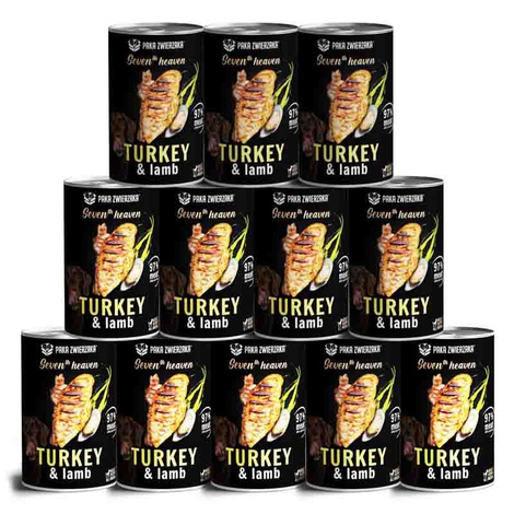 Paka Zwierzaka Karma mokra dla psa SH Turkey & lamb indyk i jagnię zestaw 12 x 400 g