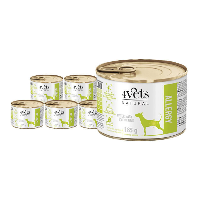 Mokra karma weterynaryjna dla psa z alergią 4Vets Natural Allergy 6 x 185 g