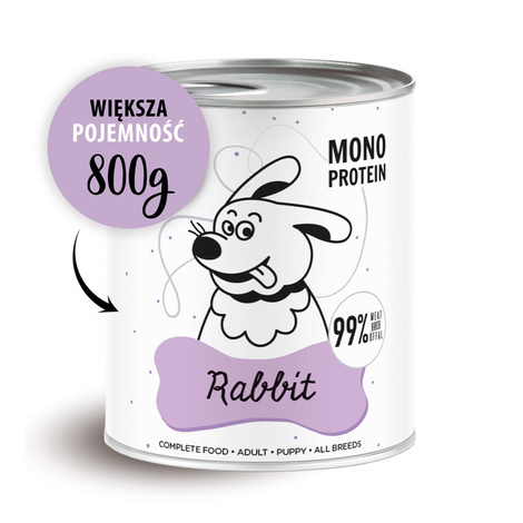 Paka Zwierzaka PEPE Rabbit Karma mokra dla psa królik 800 g