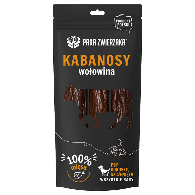 Paka Zwierzaka Kabanosy dla psa 100% mięsa wołowina 3 szt.