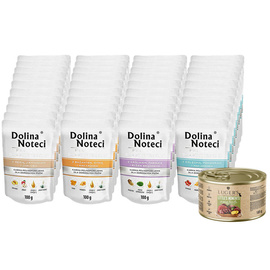 Mokra karma dla psów małych ras Dolina Noteci Premium Mix 40 x 100 g + gratis Luger's Little's Moments z sercami z gęsi 185 g