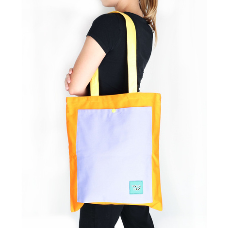 Spółka Zoo Design Materiałowa torba z kieszenią pomarańczowo-fioletowa
