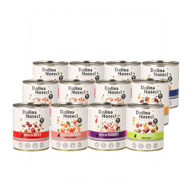 Mokra karma dla psa Dolina Noteci Premium bogata w mięso mix smaków 12 x 800 g EDYCJA LIMITOWANA