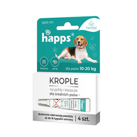 Happs Herbal Krople na pchły i kleszcze dla średnich psów 10-20 kg