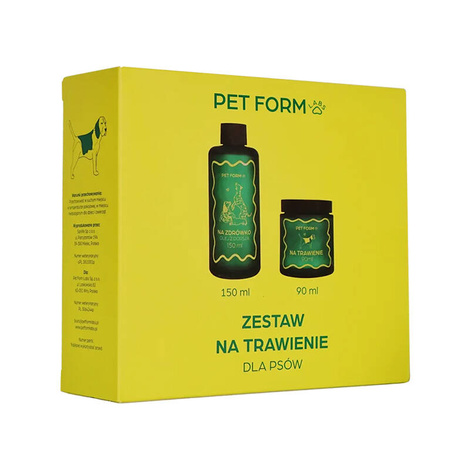 Pet Form Zestaw dla psa NA TRAWIENIE 90ml + Olej NA ZDRÓWKO 150ml