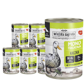 Wiejska Zagroda mokra karma monobiałkowa dla psa kaczka zestaw 12 x 400 g