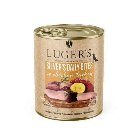 Karma mokra dla psa Luger's Silver's Daily Bites z kurczakiem, indykiem i ziemniakiem 800 g