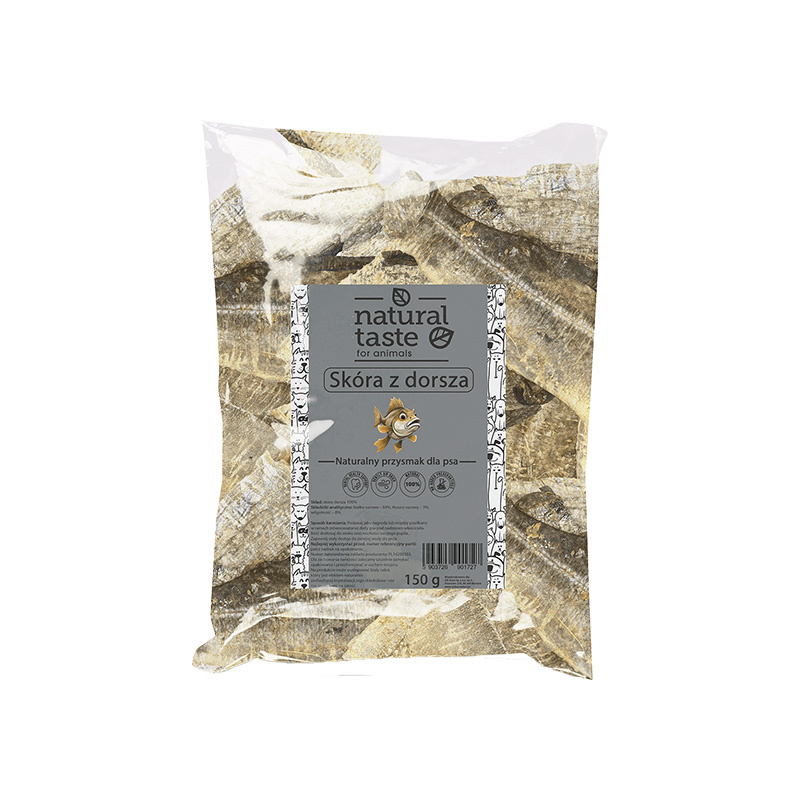 Natural Taste naturalny przysmak dla psa skóra z dorsza 150 g