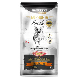 Biofeed Euphoria Fresh Karma sucha dla psów z wieprzowiną i gęsią mini i małe rasy 2 kg