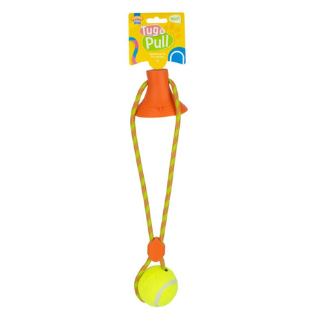 Cooper & Pals Tugo Pull Orange Zabawka dla psa piłka tenisowa na linie