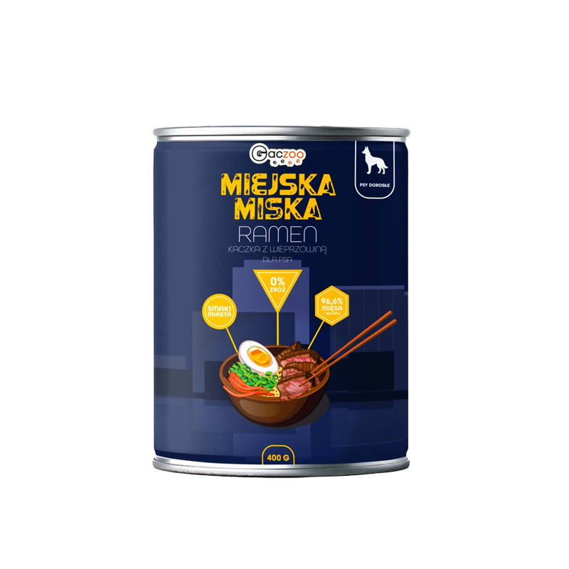 Gaczoo Miejska Miska karma mokra dla psa ramen 400 g