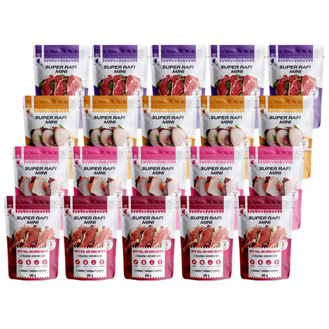 Super Rafi Mini Mokra karma dla psów małych ras mix smaków zestaw 20 x 100 g