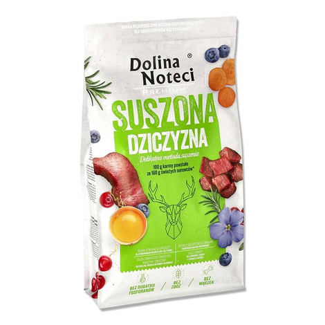 Karma suszona dla psa Dolina Noteci Premium dziczyzna 9 kg