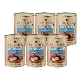 Karma mokra dla kota Luger's Daily Pleasures z białą rybą zestaw 6 x 400 g