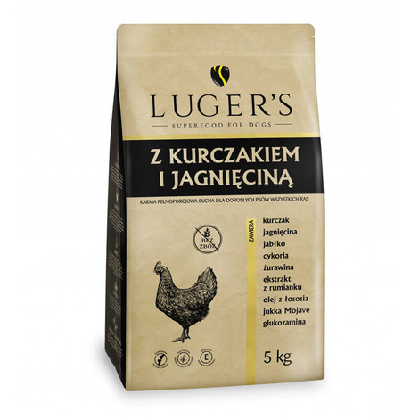 Sucha karma dla psa Luger’s  z kurczakiem i jagnięciną  worek 5 kg