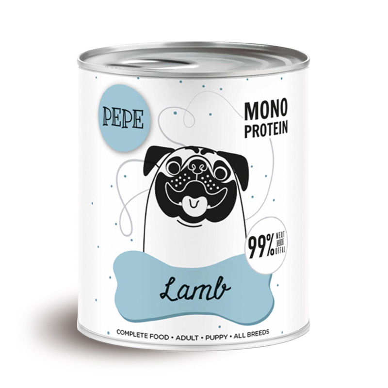 Paka Zwierzaka PEPE Lamb Karma mokra dla psa jagnięcina 800 g
