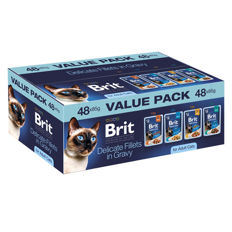 Brit Cat Karma Mokra Dla Kota Pouches Value Pack gravy Adult 48 x 85 g