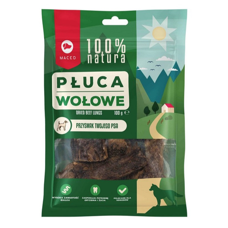 Maced 100% Natura płuca wołowe przysmak dla psa 100 g