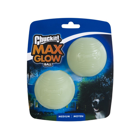 Chuckit! Max Glow Piłki świecące w ciemności zabawka dla psa medium 6,5 cm 2 szt.