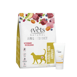 4Vets Natural Urinary Non-struvite karma suszona dla kota ze schorzeniami dróg moczowych 1 kg + Over Zoo Over Urinary Paste Pasta wspierająca pracę układu moczowego kotów 50 g