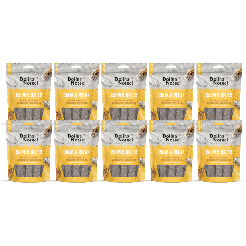 Dolina Noteci Smart Chews Calm & Relax Przysmaki funkcjonalne dla psa wspierające redukcję stresu zestaw 10 x 7 szt.