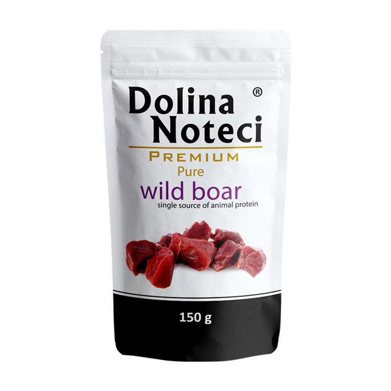 Mokra karma dla psa alergika Dolina Noteci Premium Pure bogata w dzika saszetka 150 g