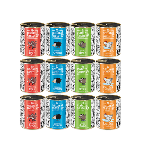 Mokra karma dla psa Natural Taste – Mix dań 12 x 800 g