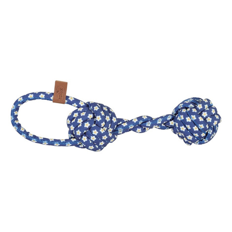 Zolux Gryzak dla psa Hantel z plecionego sznurka Blue Flower 29 cm