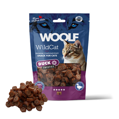 Woolf WildCat Twisties Przysmak dla kota z kaczką 50 g
